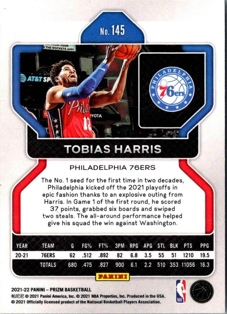 2021 Panini Prizm Blue Tobias Harris