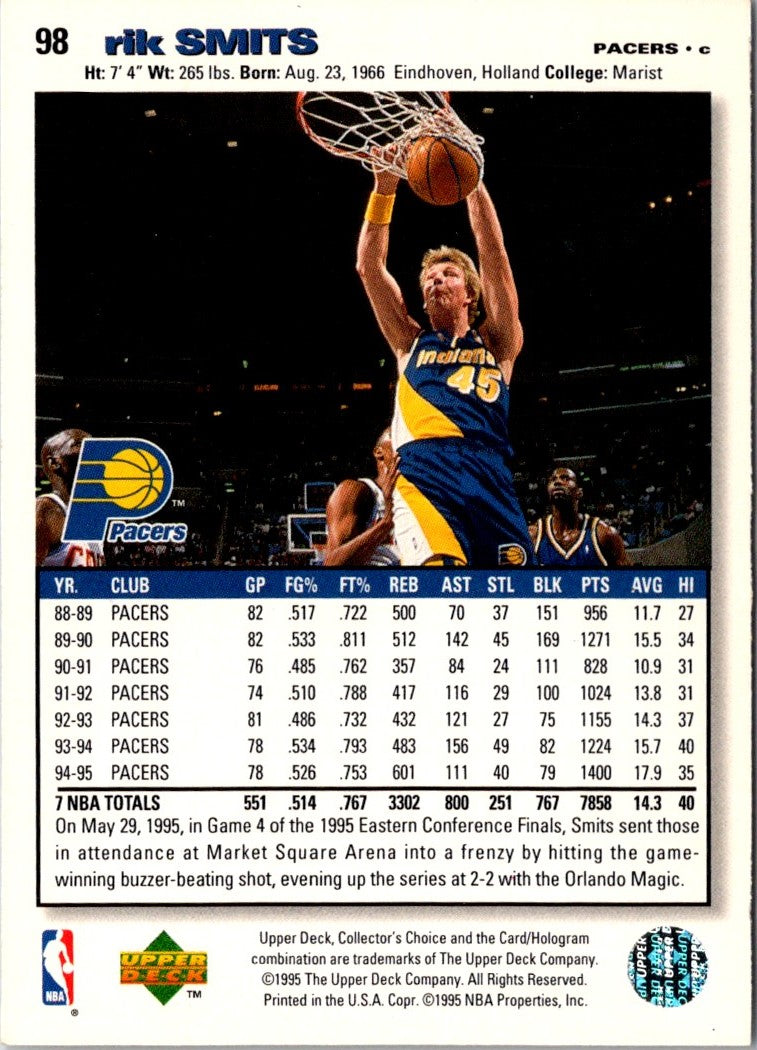 1995 Collector's Choice Rik Smits