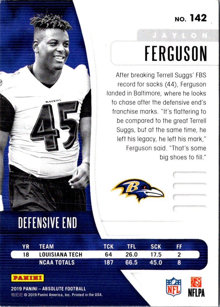 2019 Panini Absolute Blue Jaylon Ferguson