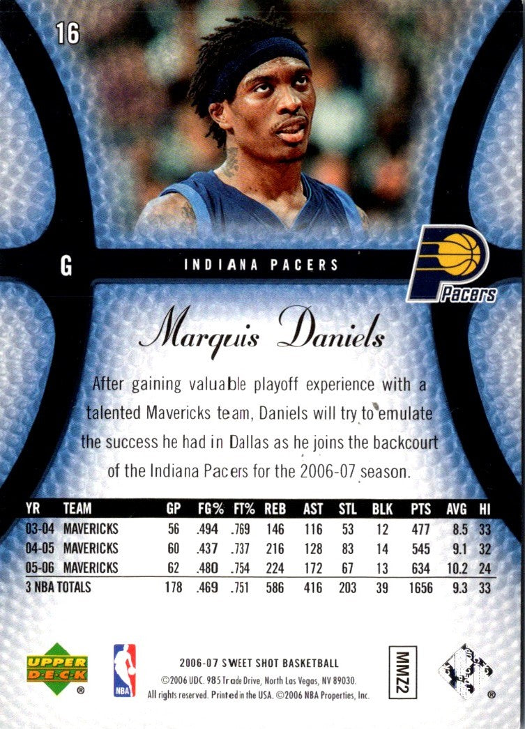 2006 Upper Deck Sweet Shot Marquis Daniels