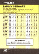 1986 Fleer Update Sammy Stewart