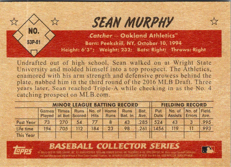 2019 Bowman Heritage Prospects Sean Murphy