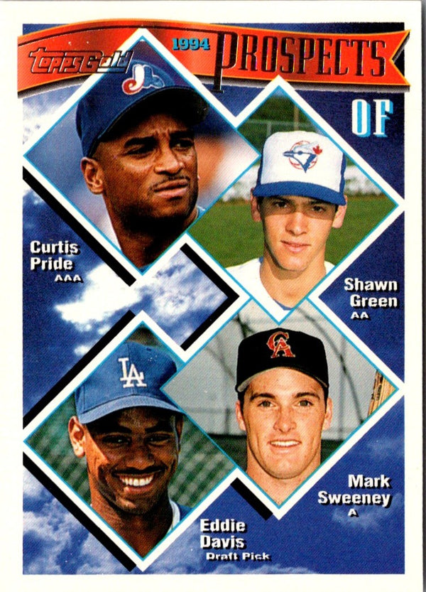 1994 Topps Curtis Pride/Shawn Green/Mark Sweeney/Eddie Davis #237 Rookie