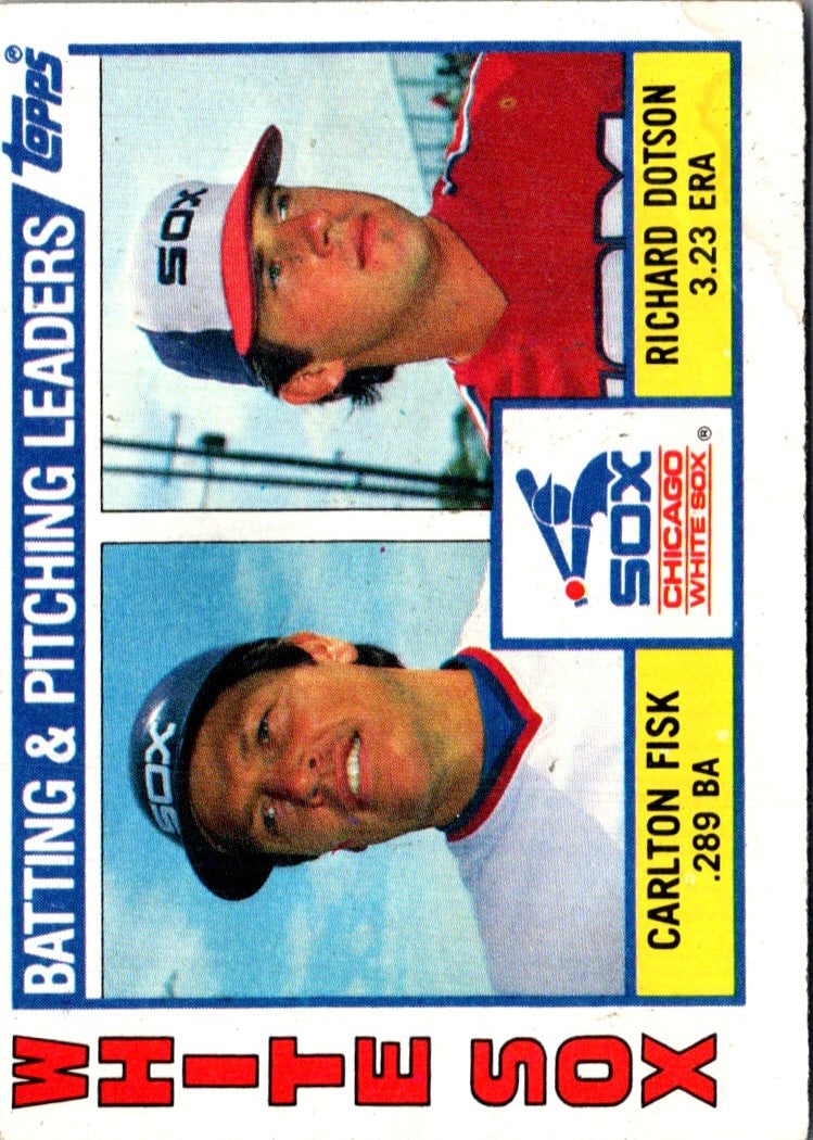 1984 Topps White Sox Batting & Pitching Leaders/Checklist