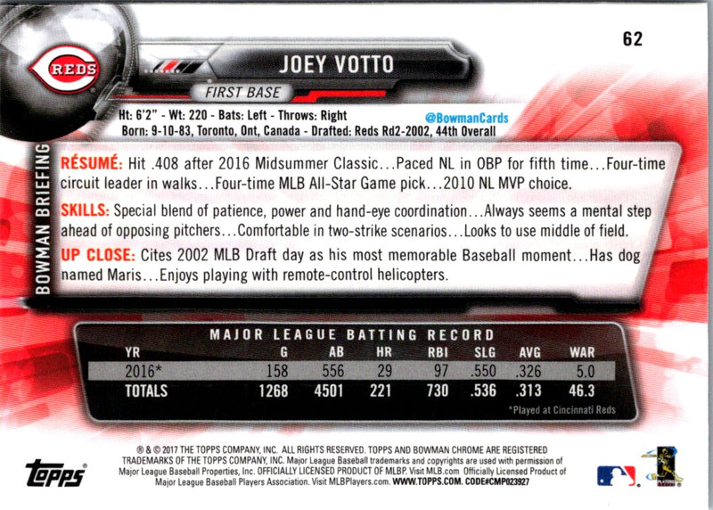 2017 Bowman Chrome Joey Votto