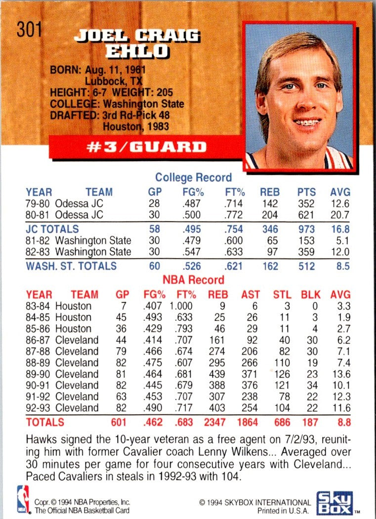 1993 Hoops Fifth Anniversary Gold Craig Ehlo