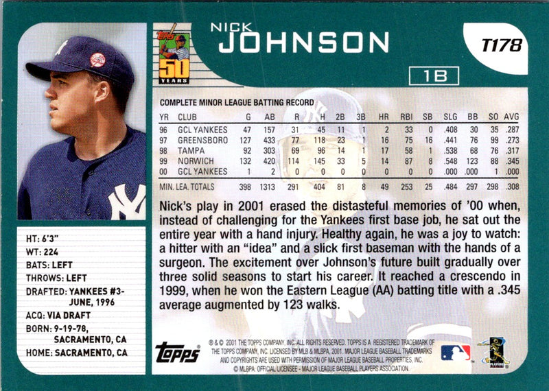 2001 Topps Traded & Rookies Nick Johnson