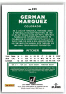 2021 Donruss Holo Blue German Marquez