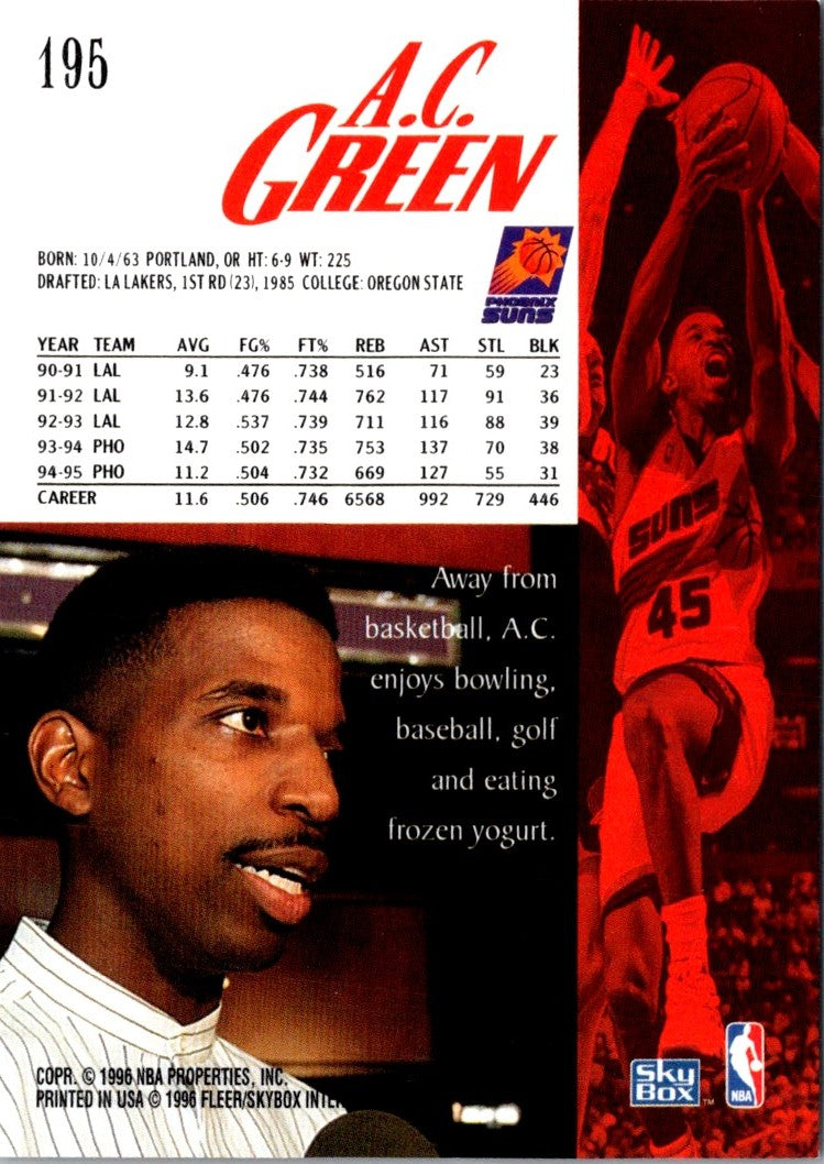 1995 SkyBox Premium A.C. Green