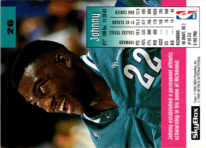 1992 SkyBox Johnny Newman