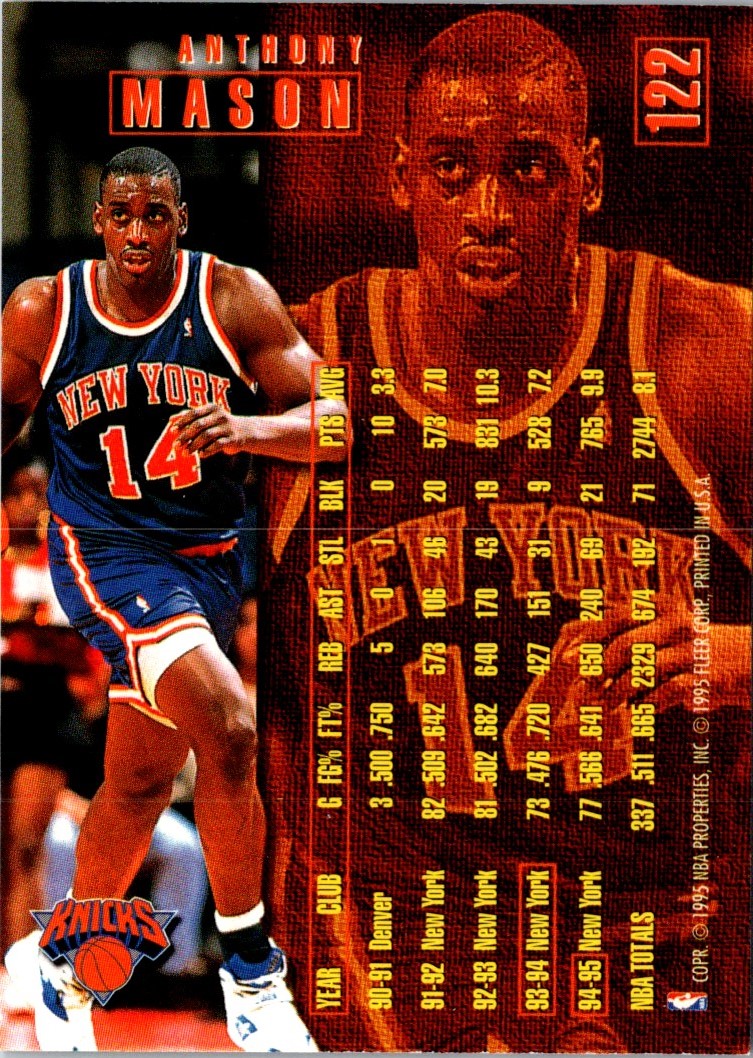 1995 Fleer European Anthony Mason