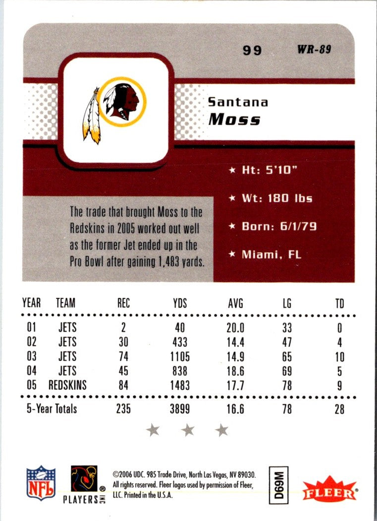 2006 Fleer Santana Moss