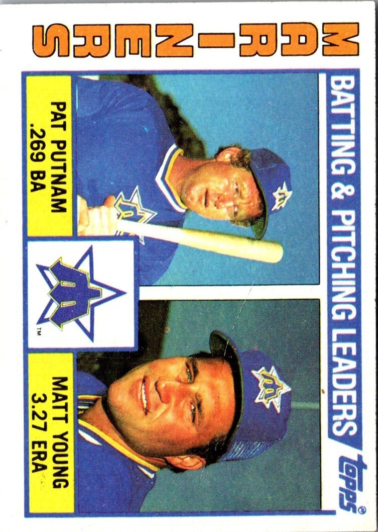 1984 Topps Mariners Batting & Pitching Leaders/Pat Putnam/Matt Young