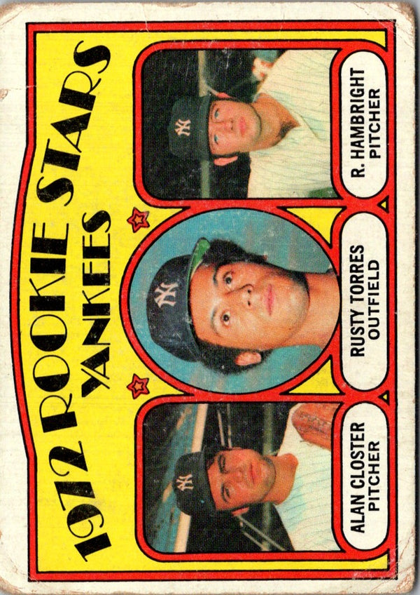 1972 Topps Yankees Rookies - Alan Closter/Rusty Torres/R. Hambright #124 Rookie