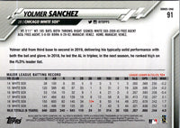 2020 Topps Yolmer Sanchez #91