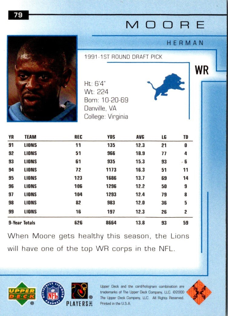 2000 Upper Deck Herman Moore