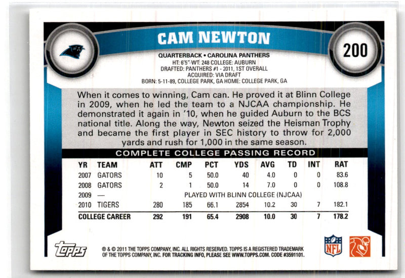 2011 Topps Cam Newton