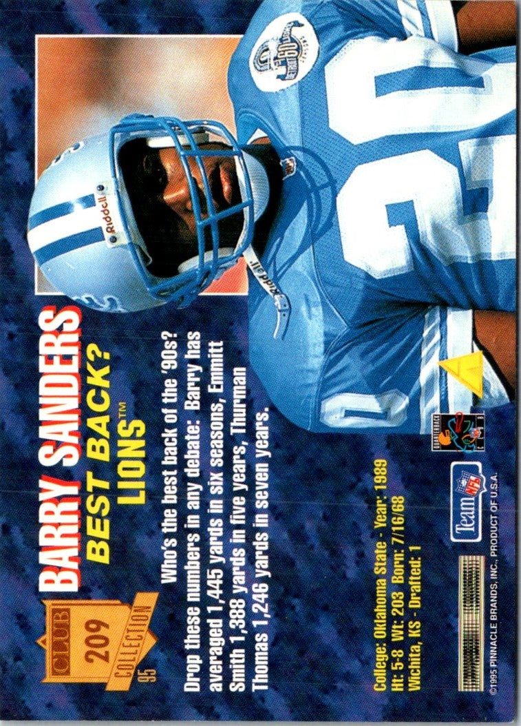 1995 Pinnacle Club Collection Barry Sanders