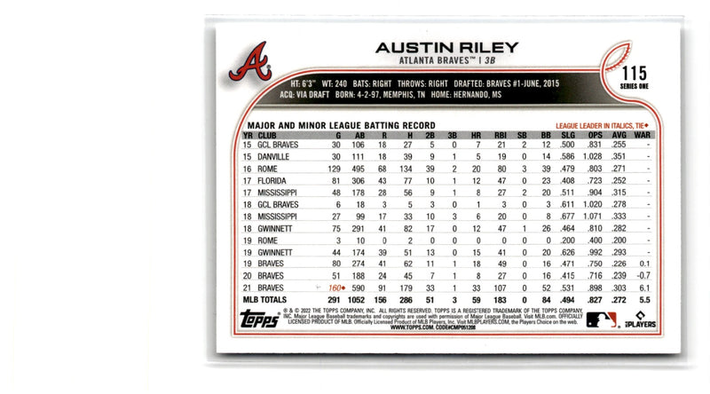 2022 Topps 1st Edition Austin Riley