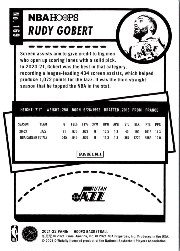 2021 Hoops Red Backs Rudy Gobert