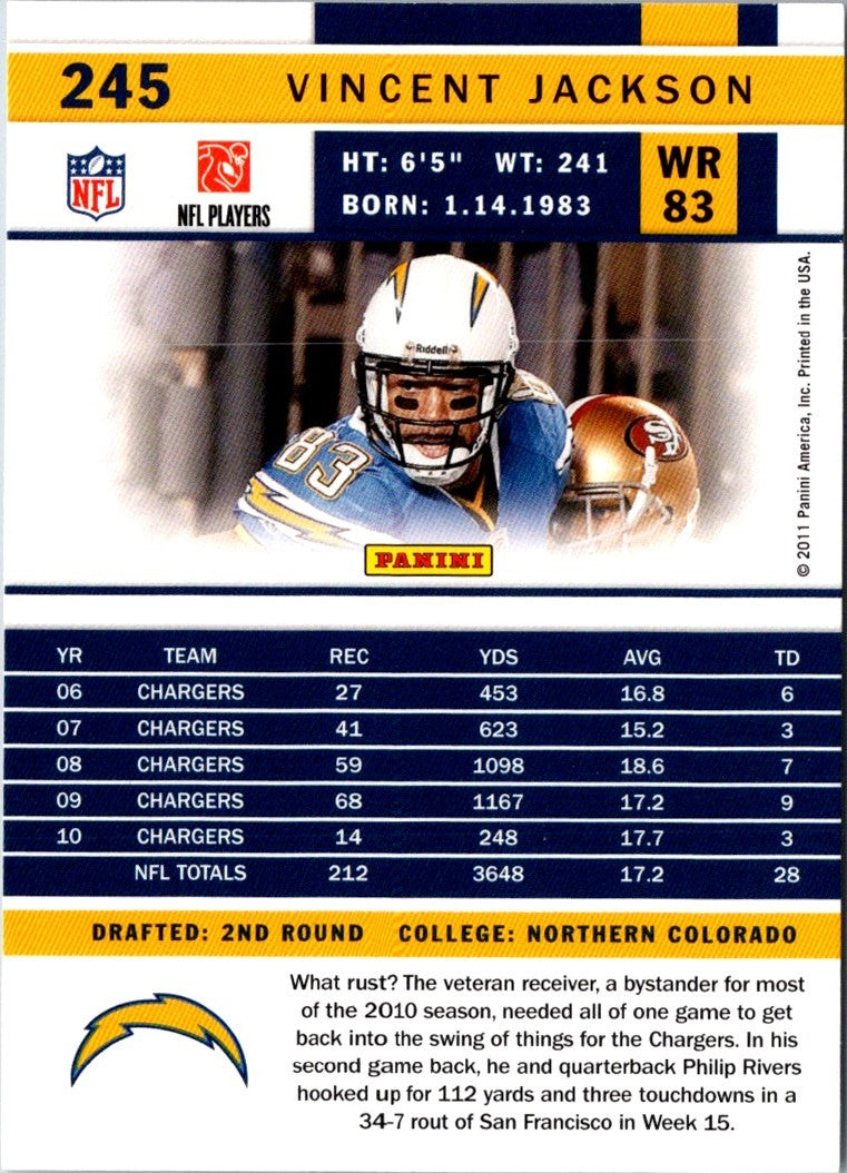 2011 Score Vincent Jackson