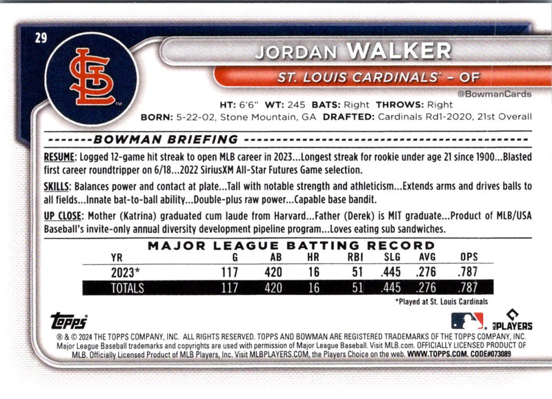 2024 Bowman Jordan Walker