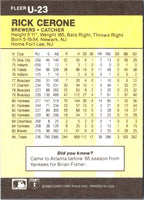 1986 Fleer Update Rick Cerone #U-23