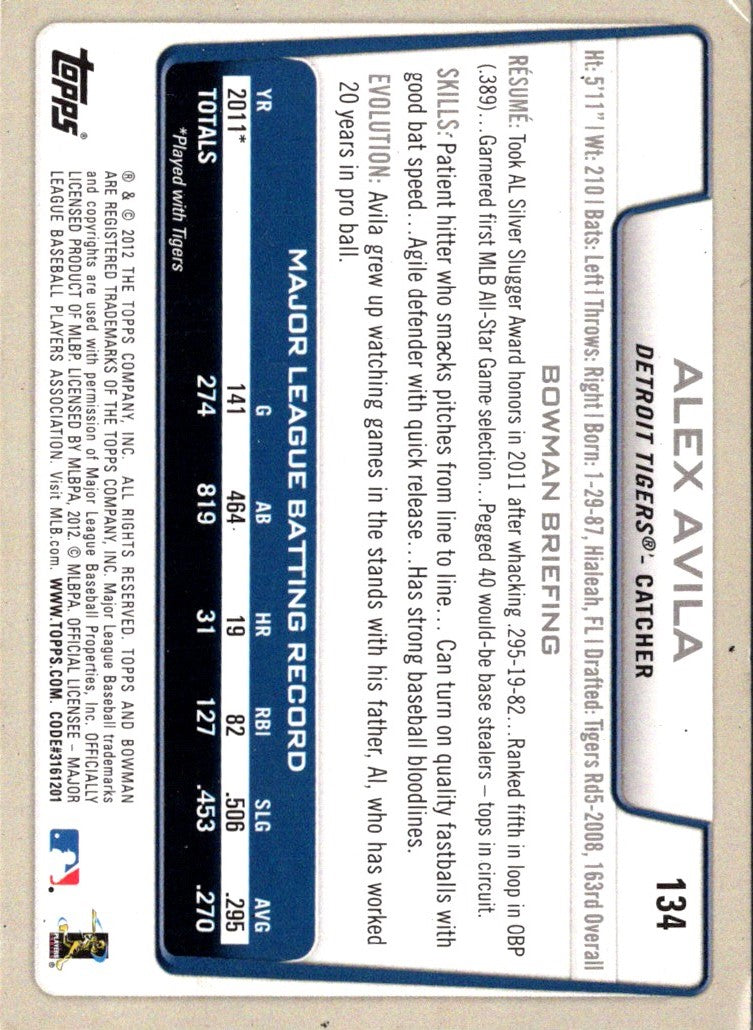 2012 Bowman Alex Avila