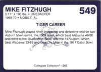 1989 Collegiate Collection Auburn Coke 580 Mike Fitzhugh #549