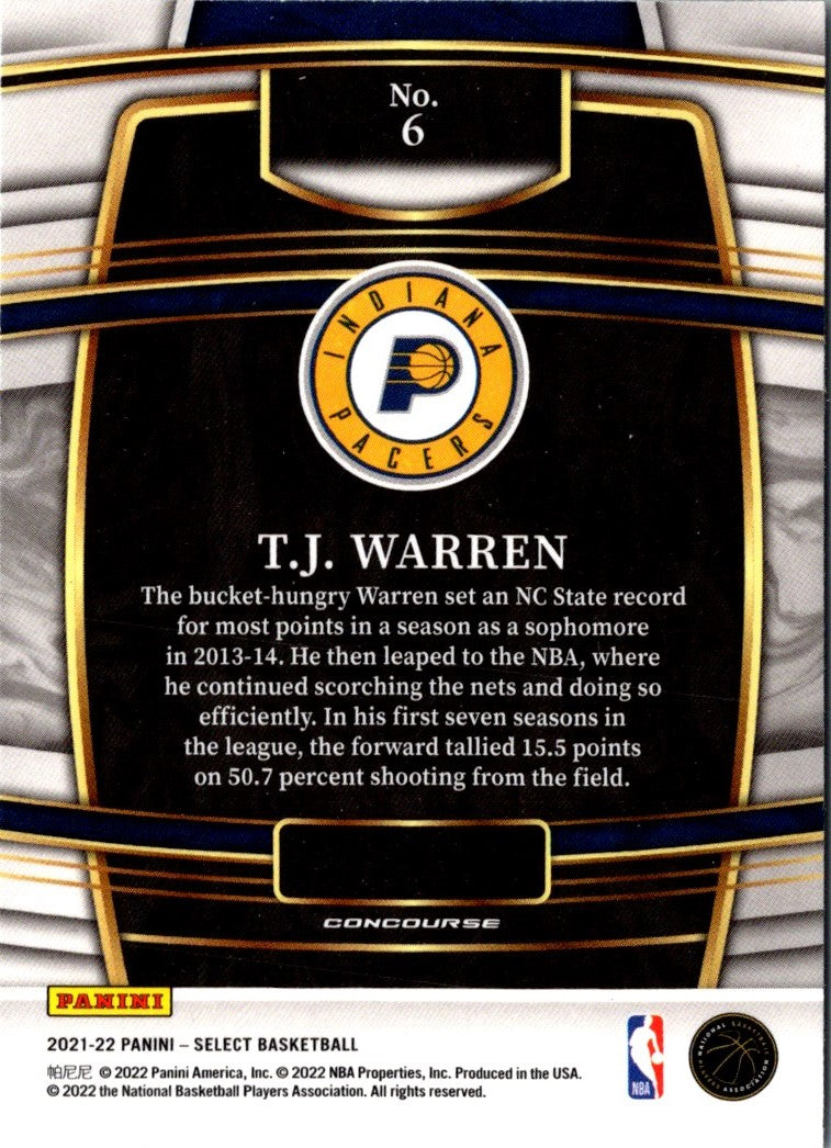 2021 Panini Select Blue T.J. Warren