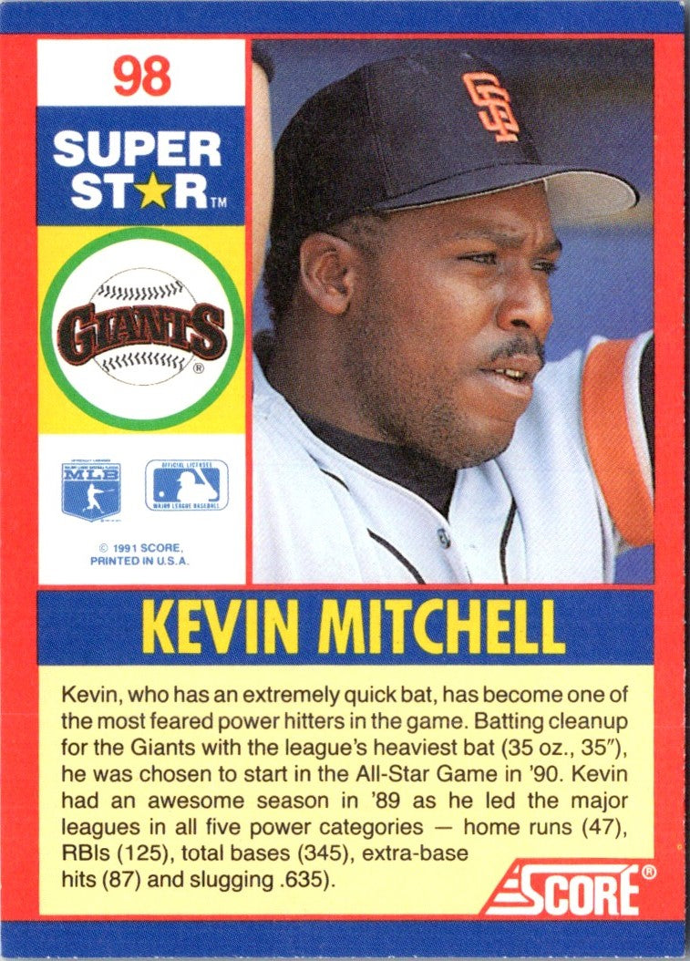 1991 Score 100 Superstars Kevin Mitchell