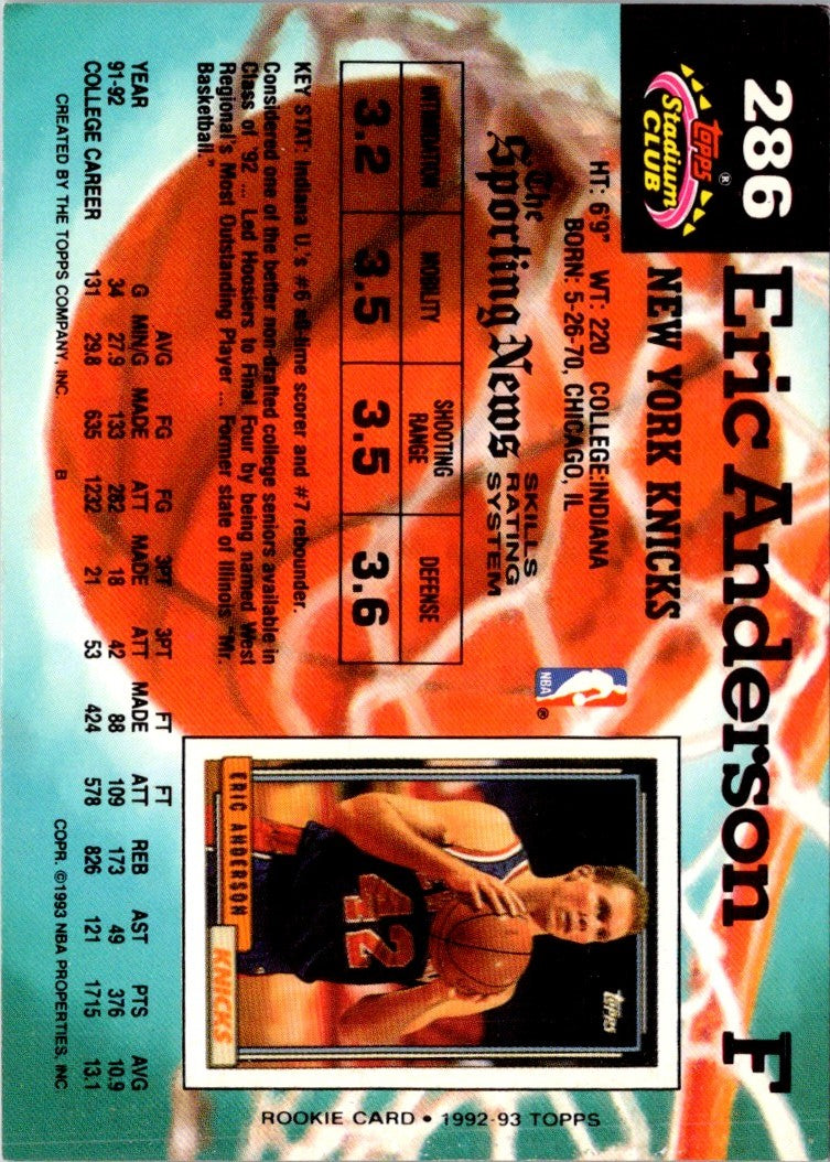 1992 Stadium Club Members Only Eric Anderson