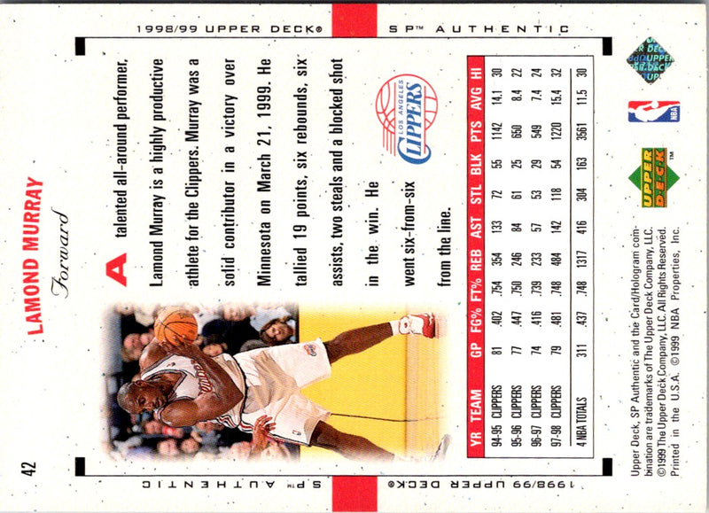 1998 SP Authentic Lamond Murray