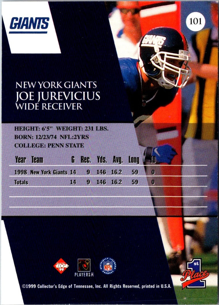 1999 Collector's Edge First Place Joe Jurevicius