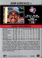 1991 Leaf Juan Gonzalez #119