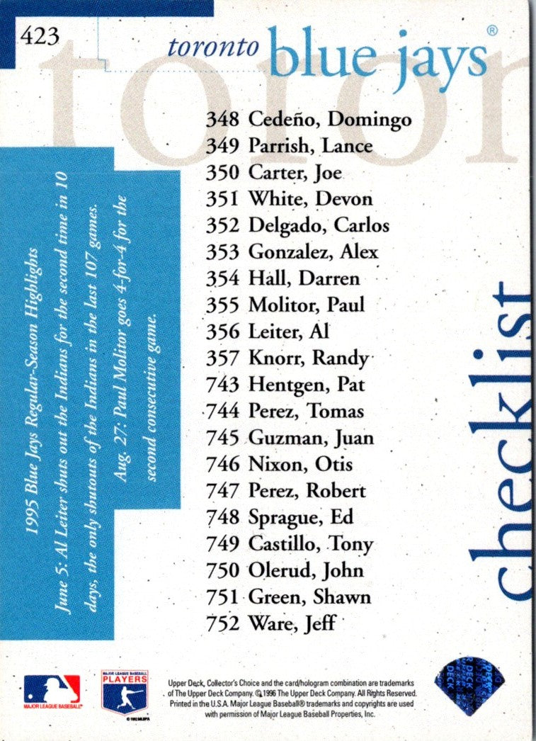 1996 Collector's Choice Joe Carter