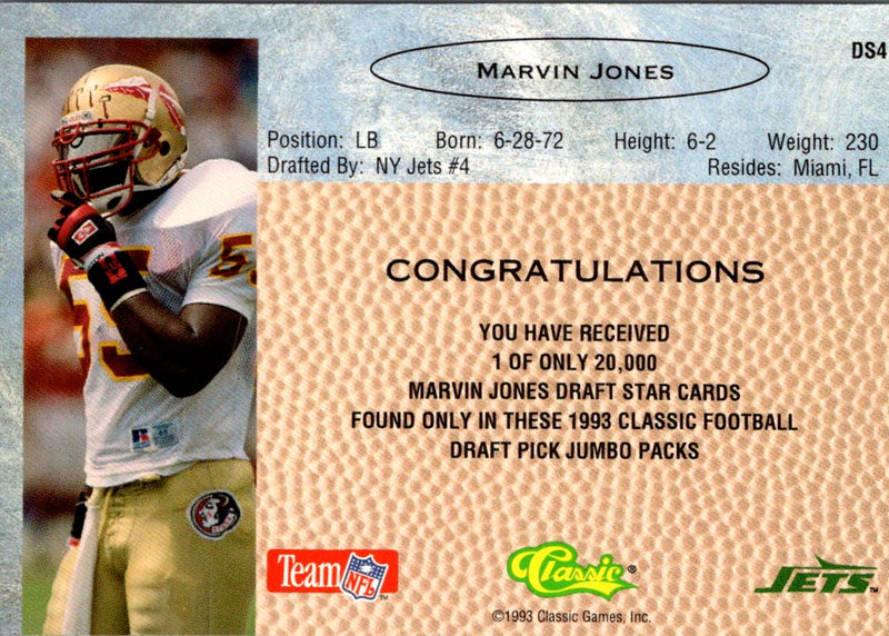 1993 Classic Draft Stars Marvin Jones