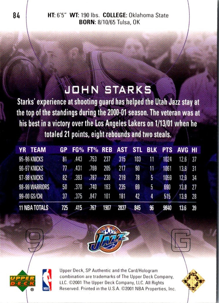 2000 SP Authentic John Starks