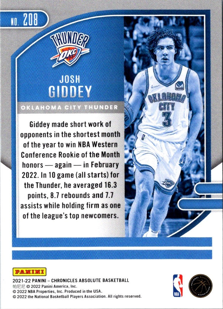 2021 Panini Chronicles Josh Giddey