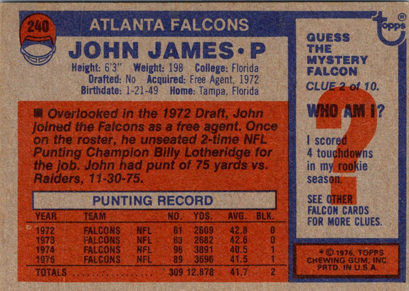 1976 Topps John James