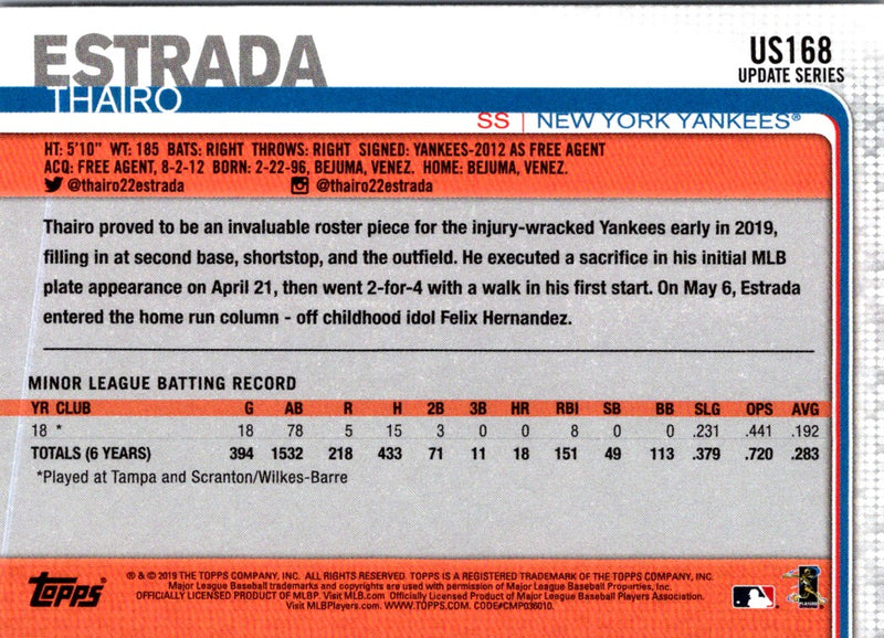 2019 Topps Thairo Estrada