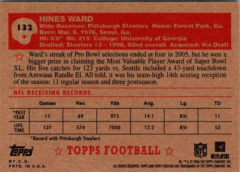 2006 Topps Heritage Hines Ward