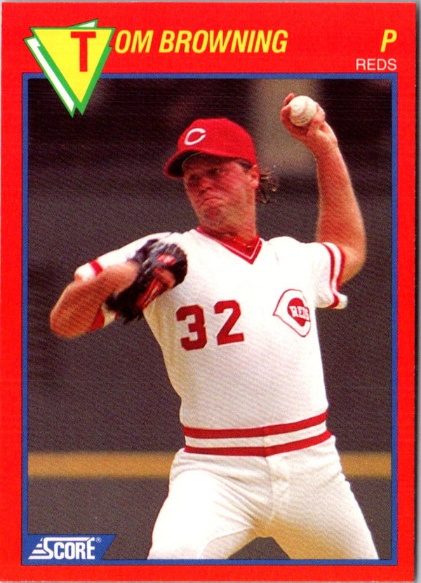 1989 Score Baseball's 100 Hottest Players Tom Browning #61