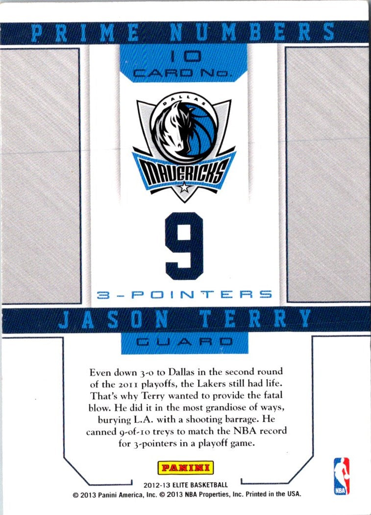 2013 Panini Totally Certified Materials Blue Prime Jason Terry