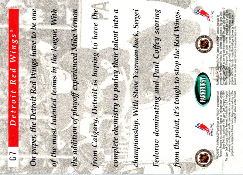 1994 Parkhurst You Crash The Game Gold Sergei Fedorov