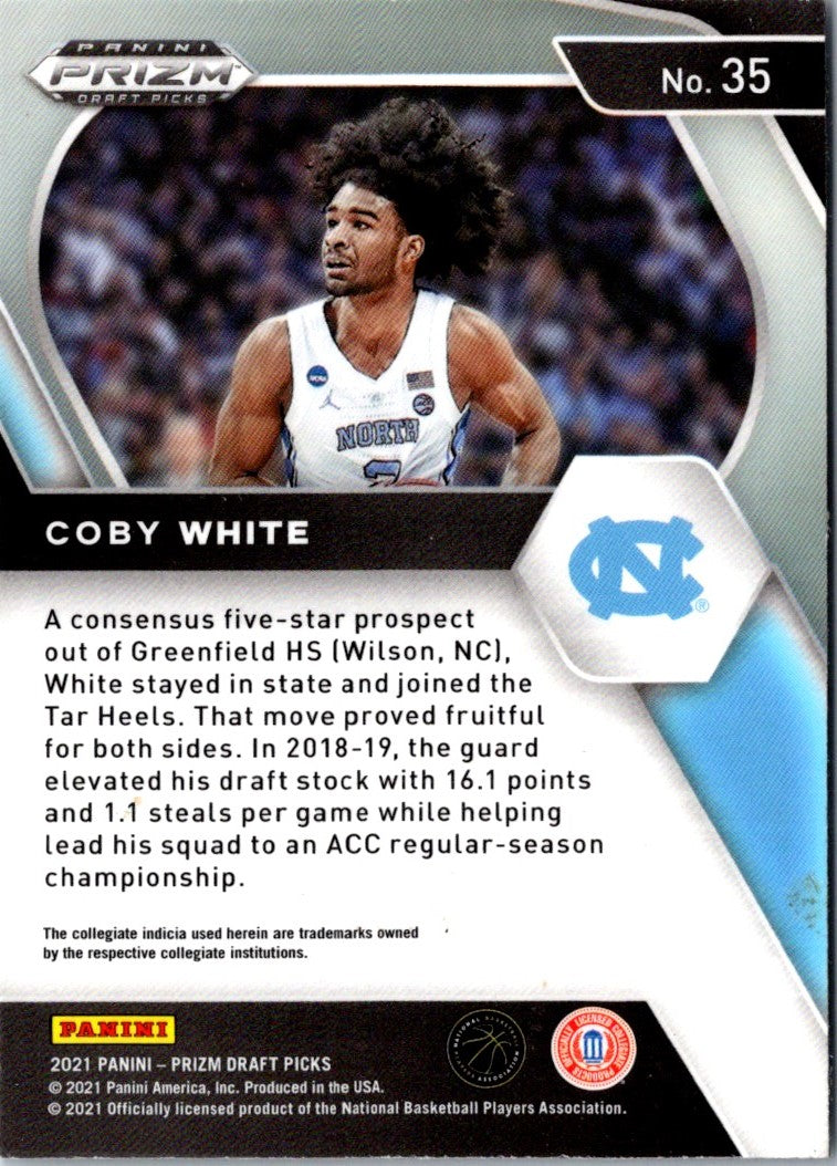 2021 Panini Prizm Draft Picks Blue Coby White