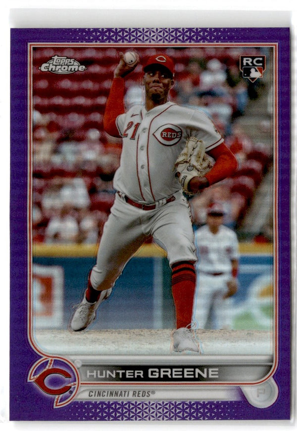 2022 Topps Chrome Update Purple Refractor Hunter Greene #USC191