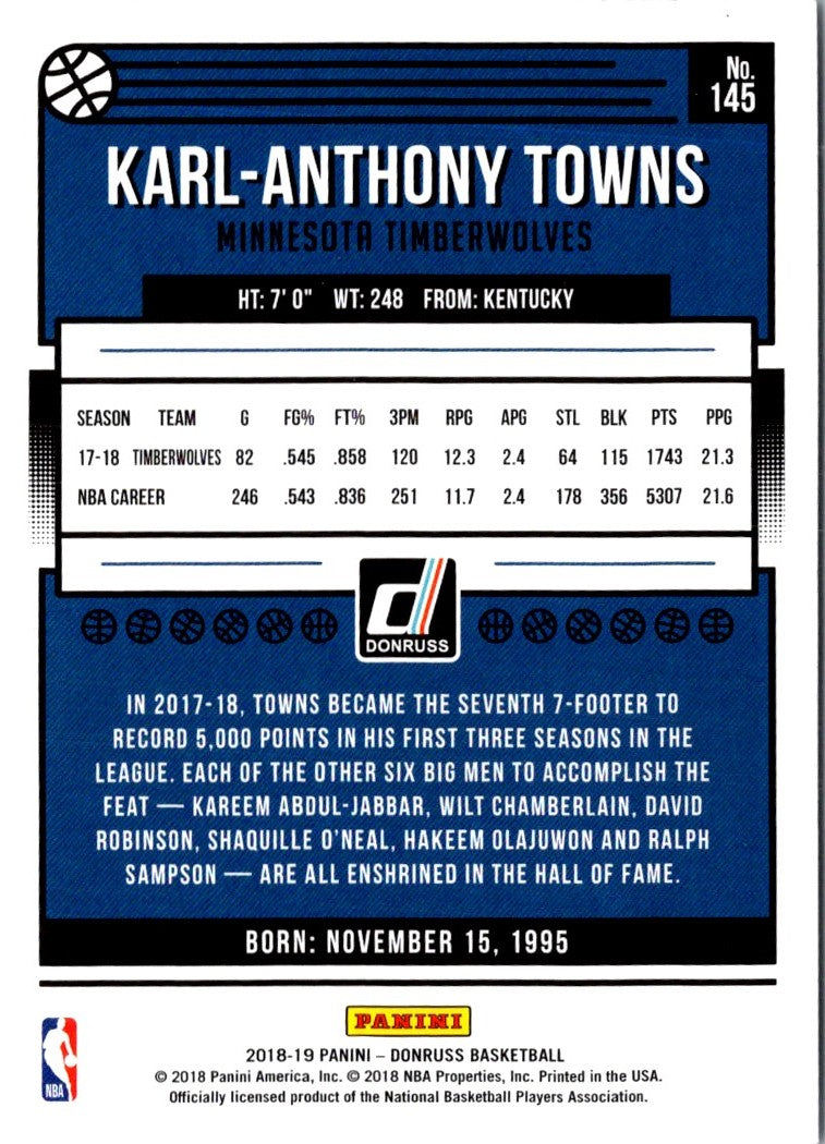 2018 Donruss Karl-Anthony Towns