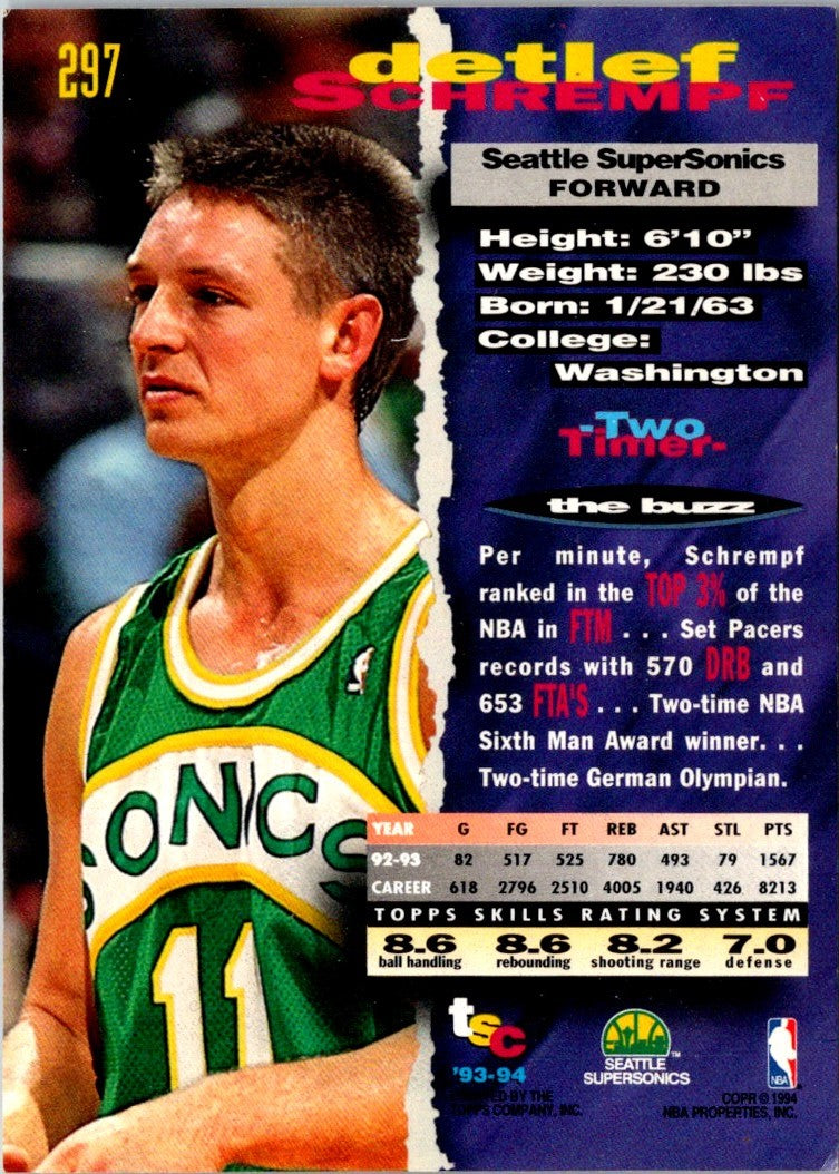 1993 Stadium Club Detlef Schrempf