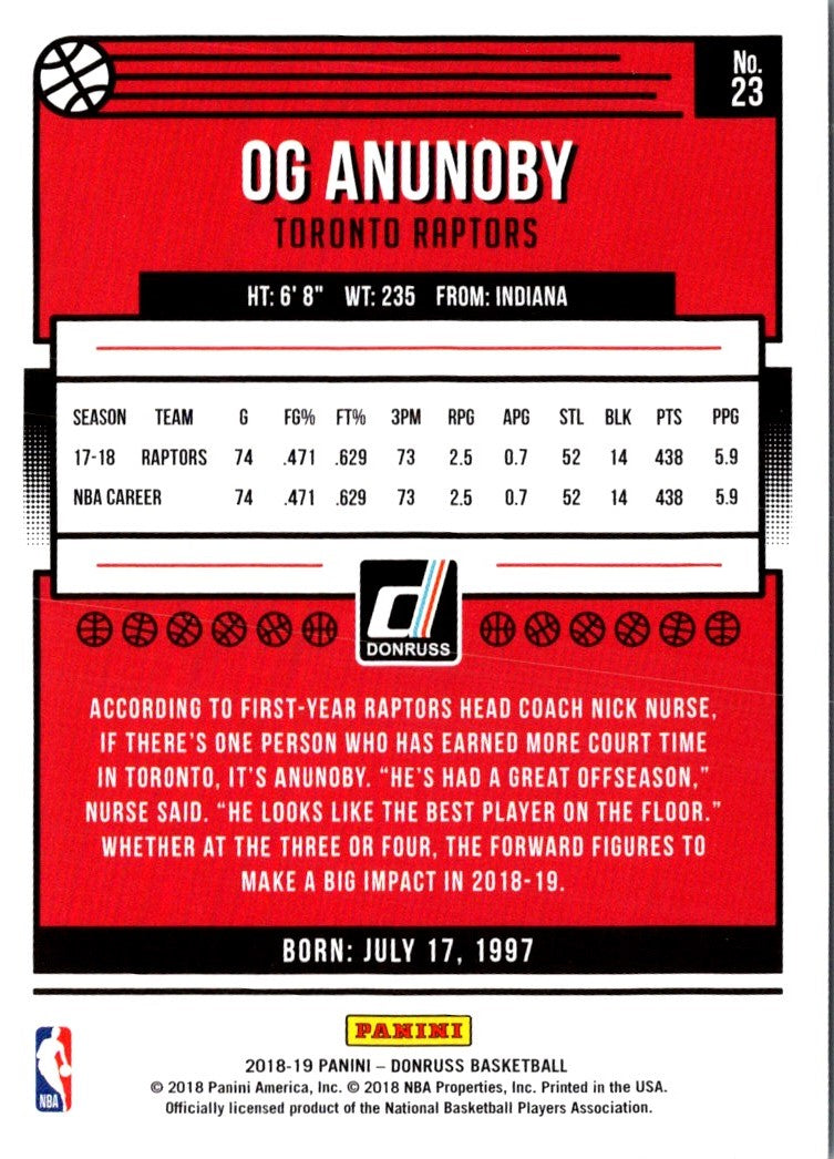 2018 Donruss OG Anunoby